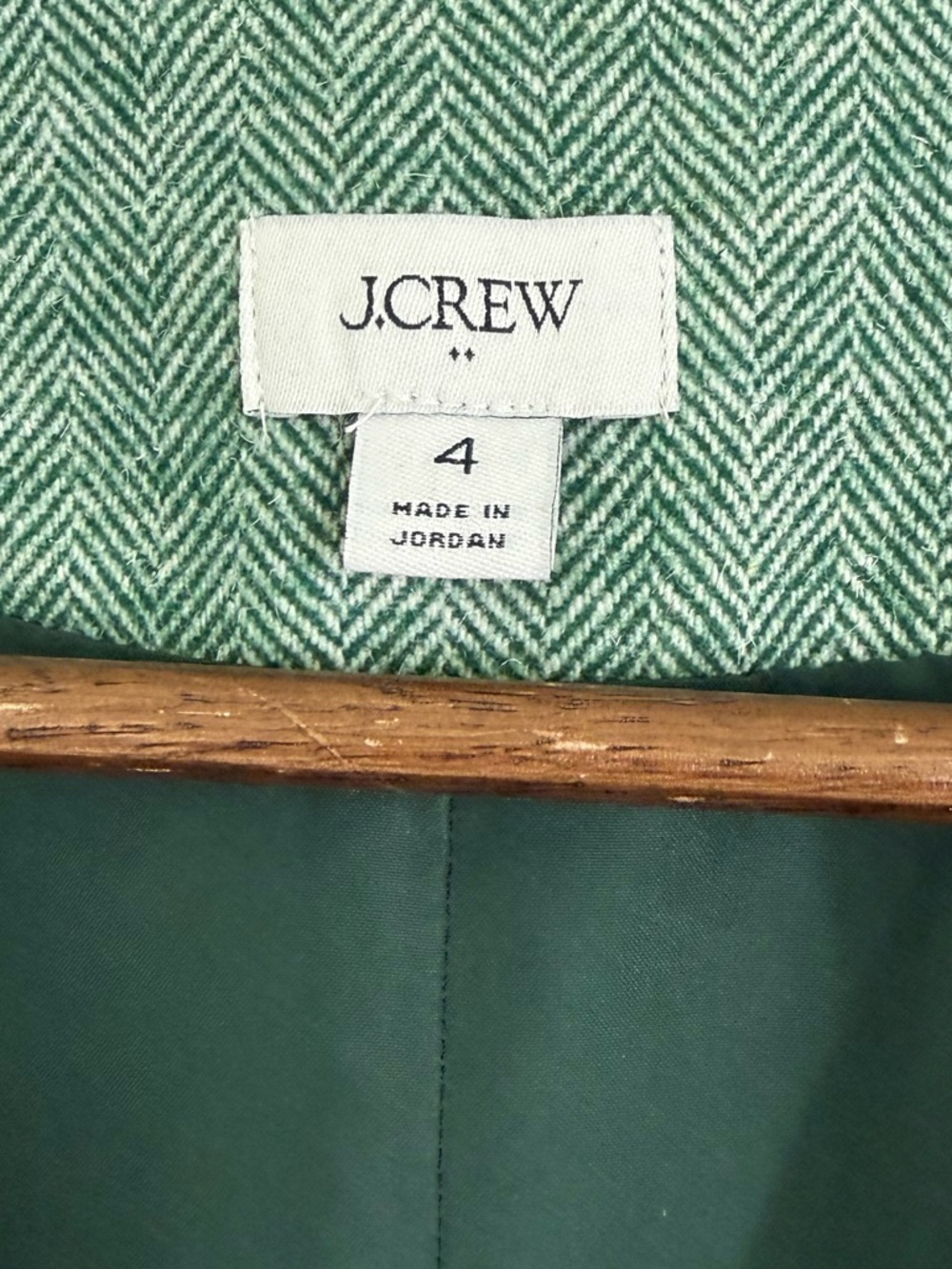 J. Crew Factory Green Wool Blend Button Front Vest - Picture 7 of 10
